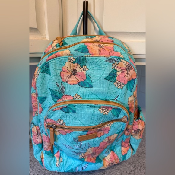 Vera Bradley | Pura Vida Citrus Hibiscus Floral Backpack w/Padded Laptop Zone - Picture 1 of 16